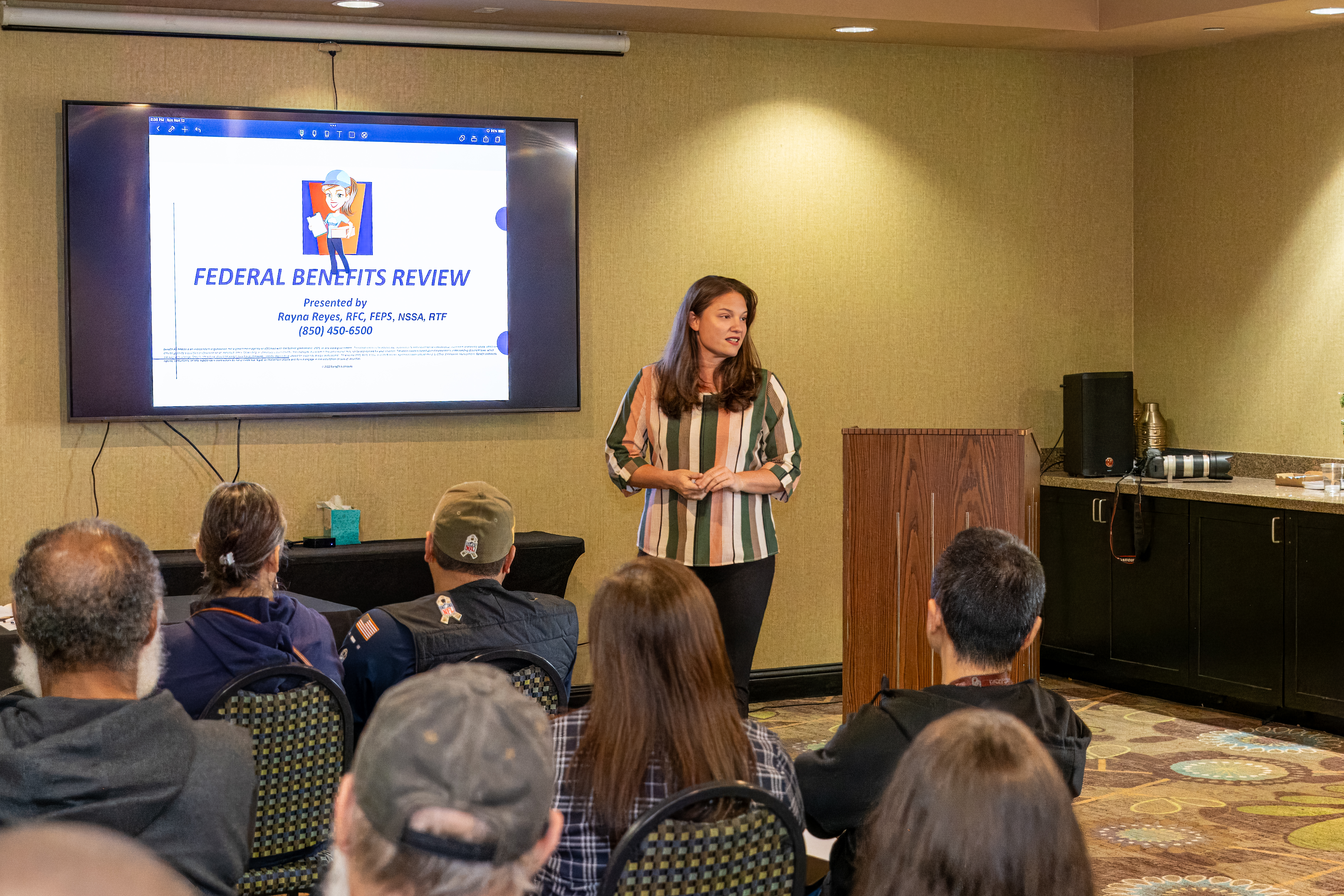Rayna presenting the Federal Benefits Review